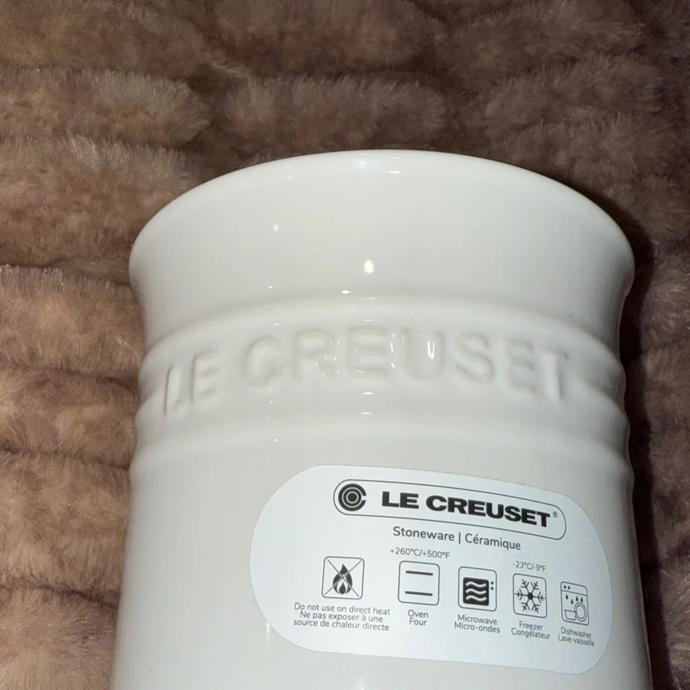 NWT Le Creuset Stoneware Signature Utensil Crock, white, large - 1 liter